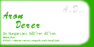 aron derer business card